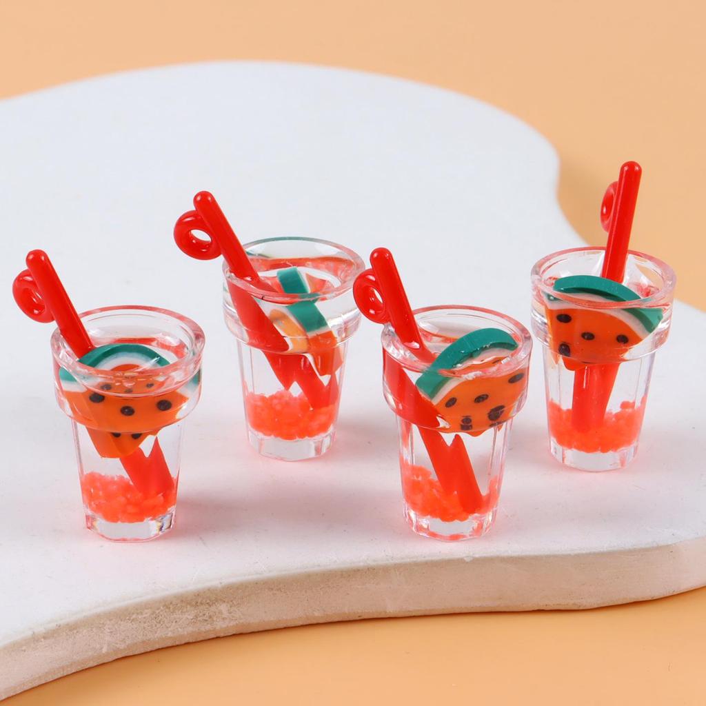 Mini Luminous Fruit Straw Cup Keychain Pendant - Cute Jewelry Accessory