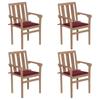 Day and Night - Day and Night Stackable Garden Chairs 4 Units Solid Teak Wood with Cushions