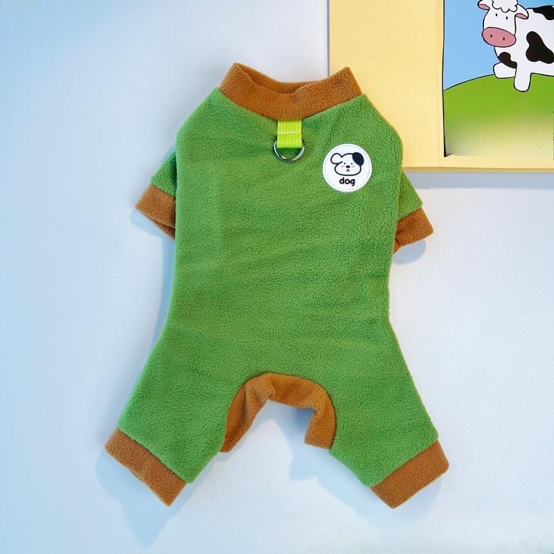 Dog Four-legged Coat - Autumn/Winter Edition with Thick Padding and Contrasting Colors - for Outdoor Use - Pet Cat Clothing