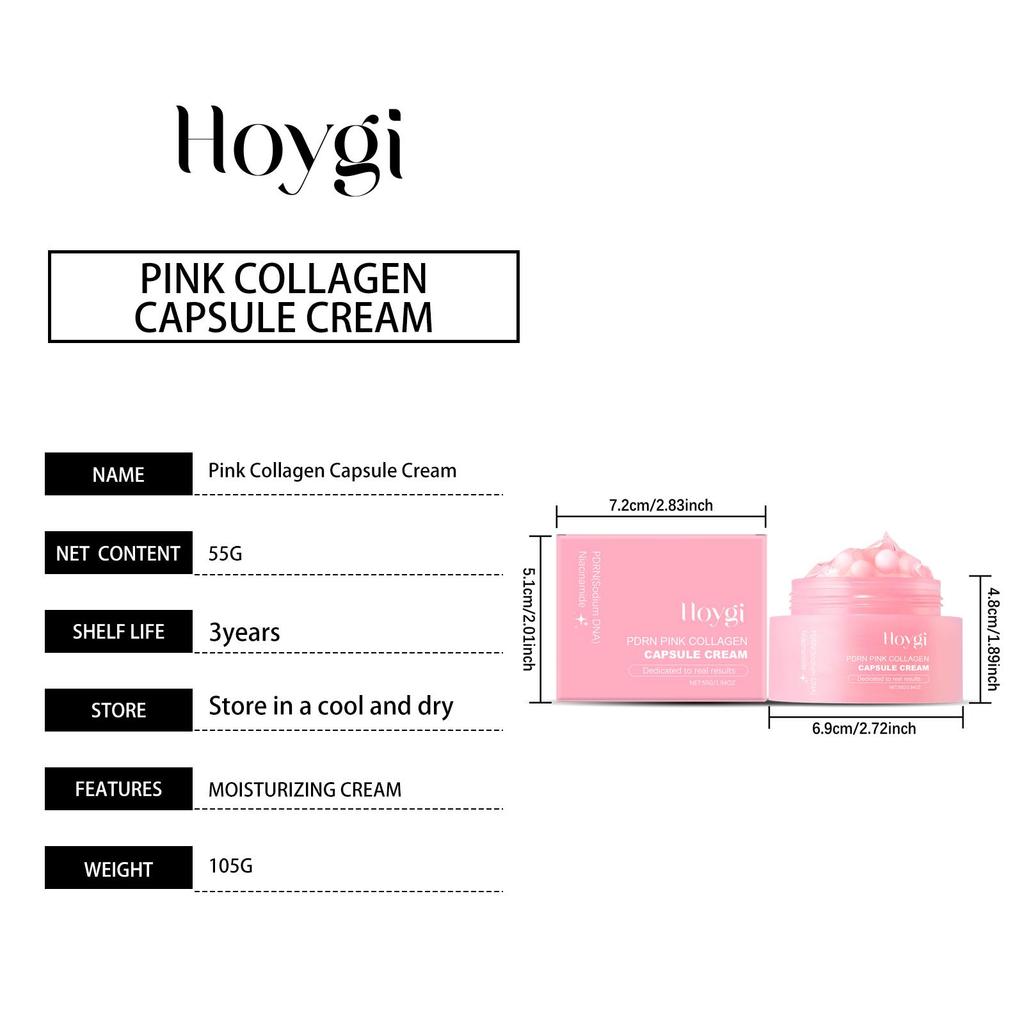 Hoygi Collagen Face Serum High Protein Skin Oil Control Lasting Moisturizing Facial Cream Firming Whitening Skin Care Face Gel