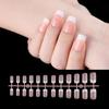 24 Pcs Nude Acrylic Press On Nail Art Short Medium Cheap Artificial Nails Simple White Black French Tips Fake Nails Set For Glue