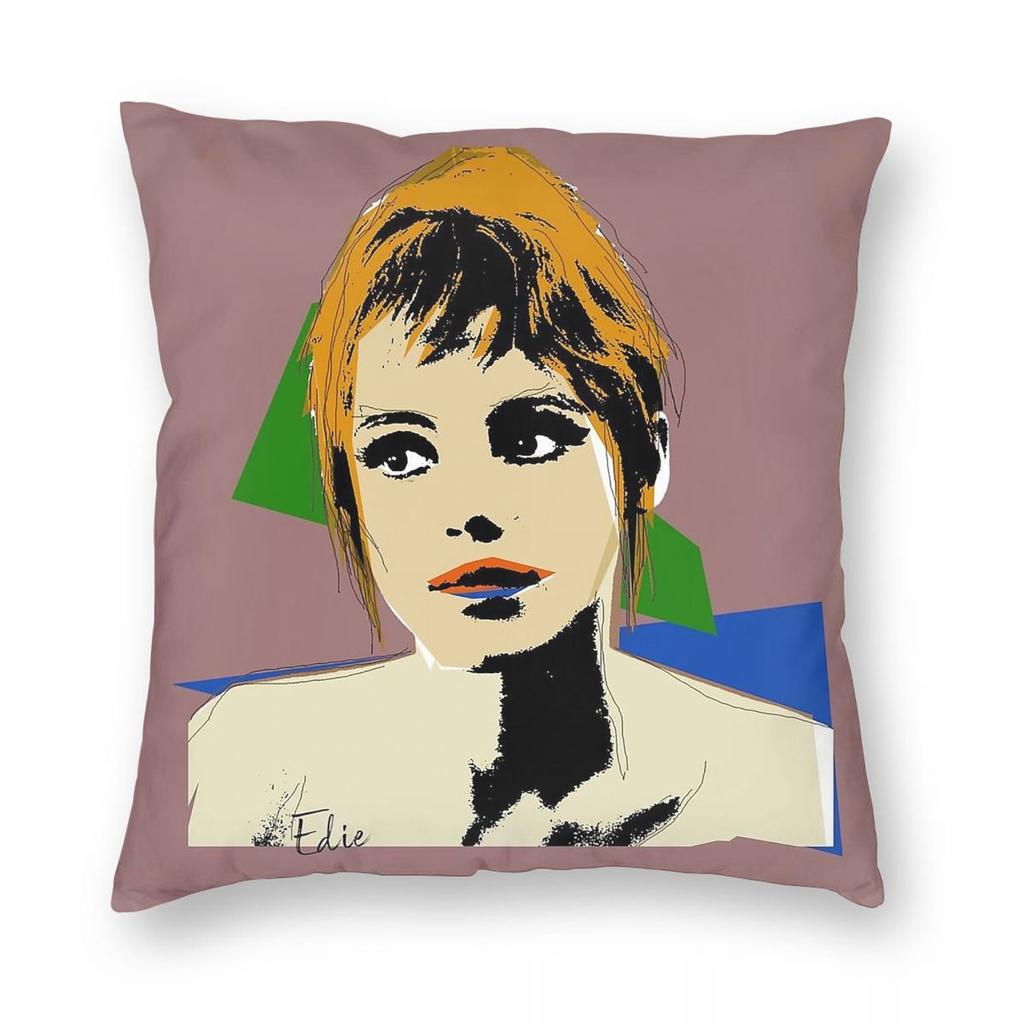 Edie Sedgwick Factory Girl Warhol Square Pillowcase Polyester Linen Velvet Printed Zip Decor Pillow Case Bed Cushion Case x