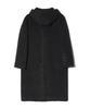 Peace Maker Hand Stitch Hoodie Maxi Wool Coat (Charcoal)
