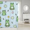 Cute Frog Shower Curtain Cartoon Animal Lily Pad Design Kids Bathroom Decor Fun Pattern Bath Accessories Waterproof Fabric