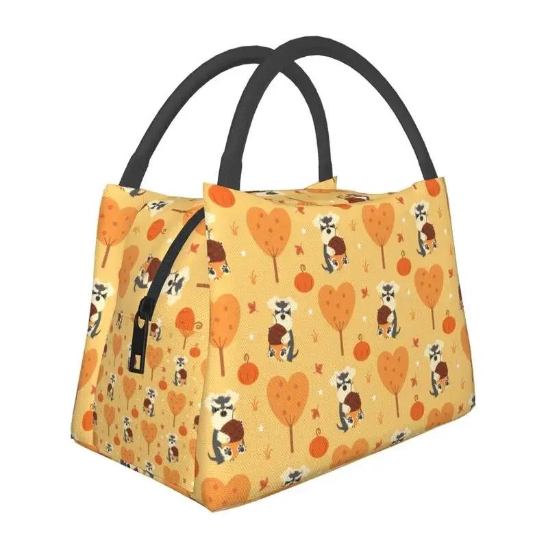 Kawaii Fashion Miniature Schnauzer Dogs Insulated Lunch Bag for Outdoor Picnic Animal Resuable Cooler Thermal Lunch Box Women