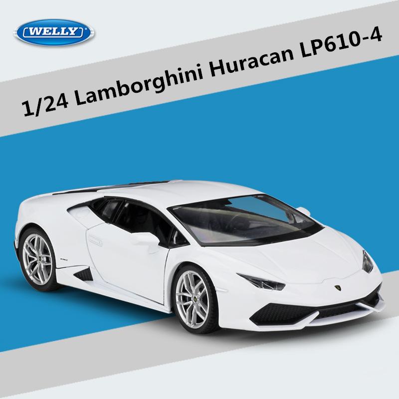 WELLY 1/24 Lamborghini Huracan LP610-4 Alloy Racing Car Model Diecast Metal Sports Car Model Simulation Collection Kids Toy Gift