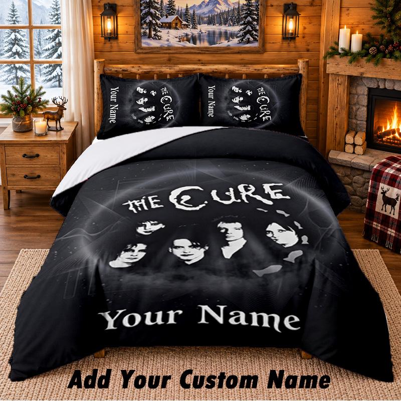 The Cure Pattern Bedding 3Pcs Set Custom Name, Bed Sheet And Pillowcases For Home Bedroom