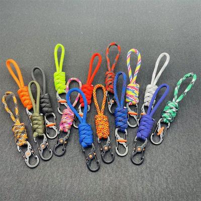 Porta-chaves Paracord Antifurto de 10cm com Fivela de Bloqueio em 8, Gancho de Cordão Portátil para Exterior.