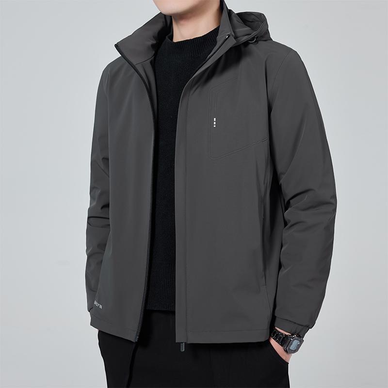 Jacket Men's Velvet Jacket Large Size Fashionable Waterproof Versatile Casual Thin Velvet Jacket
