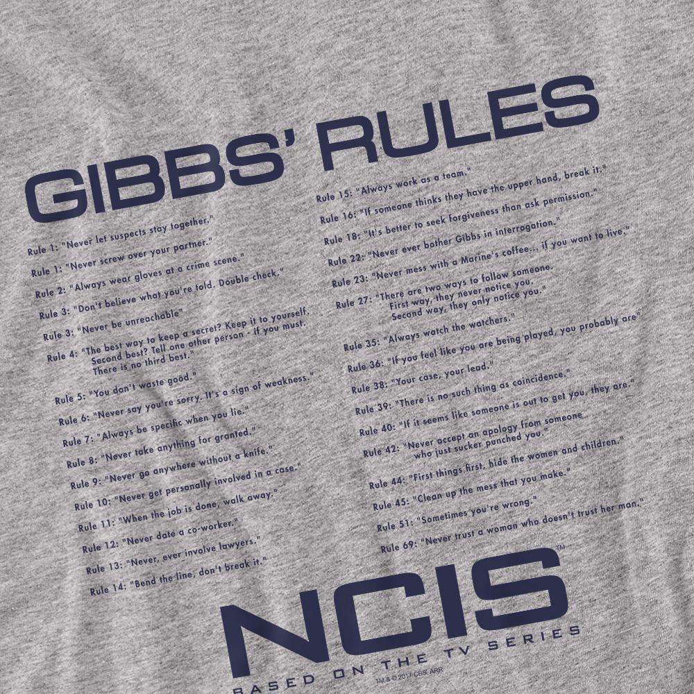 NCIS Unisex Adult Gibbs Rules T-Shirt