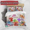 3pcs Duvet Cover Set (1*Duvet Cover + 2*Pillowcase, Without Core), Custom Name Game Sprunki Pattern Bedding Set, Home Bedroom Decor Gift
