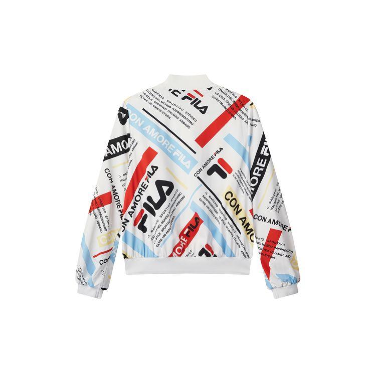 FILA Allover Logo Print Sports Jacket Women Outerwear Floral F11W028715F-PU