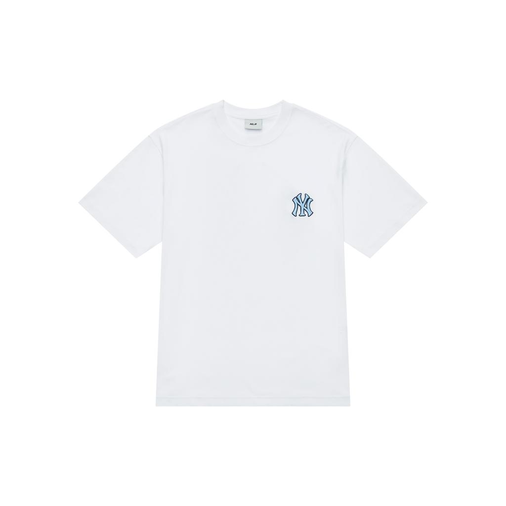 New MLB MONOGRAM Collection New York Yankees T Shirt Unisex Ivory 3ATSM0343-50IVS