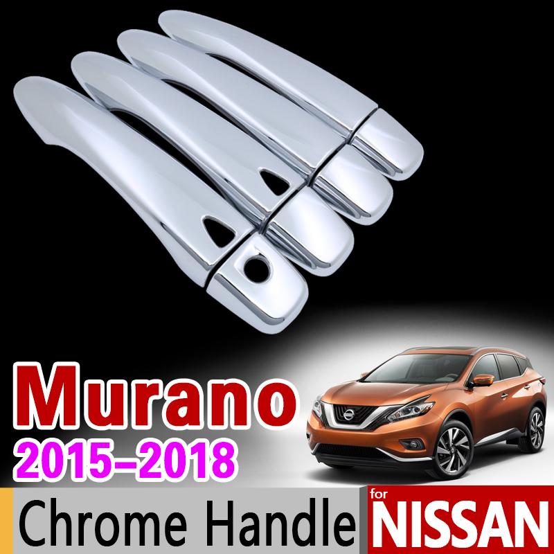 For Nissan Murano Z52 2015 2016 2017 2018 Chrome Door Handle Cover Trim Set Never Rust Car Accessories Stickers Car Styling