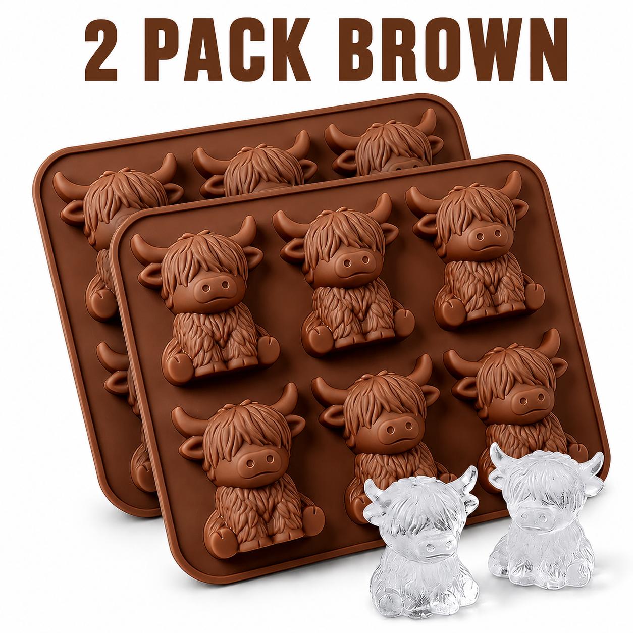 3D Highland Cow Ice Cube Mold Silicone Fun Animal Ice Cube Maker Tray For Whiskey Bourbon Drinks DIY Chocolate Fondant Soap Mold