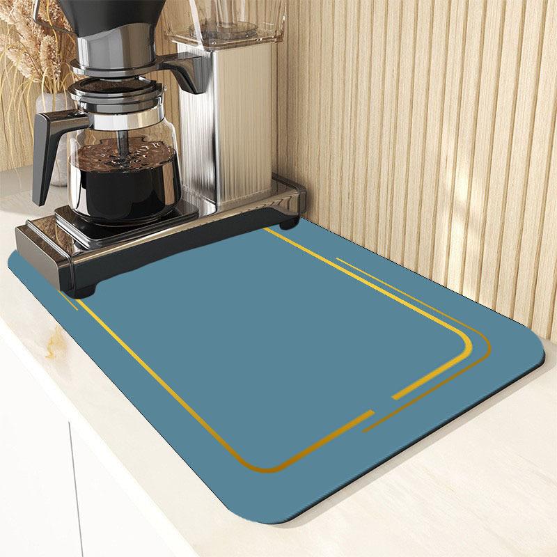 1pc Solid Color Drying Mat Non-Slip Absorbent Mat Tableware Kitchen Counter Drain Mats Placemats for Table