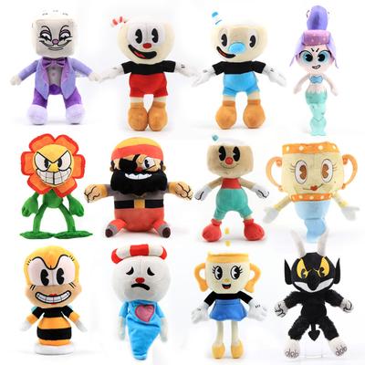 Pelúcia Cuphead Brinquedo de Pelúcia Mugman Boneco Recheado Anime Cálice Almofada de Dormir Rei Dado Girassol Puphead Presente para Fãs Aniversário