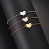 304 Stainless Steel Adjustable Heart Bracelet for Women - Fashionable, Polished, DIY Laser Engravable.