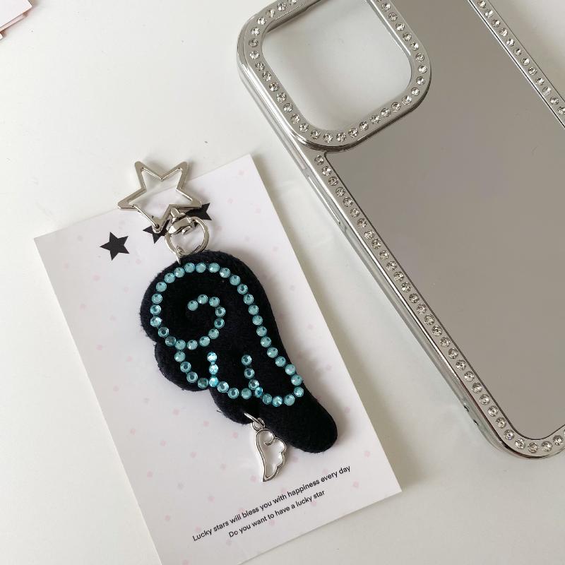 Y2K Harajuku Musical Notes Star Pendant Keychain Cute Bag Hanging Decoration For Women Girls Sweet Keyring Jewelry Gift