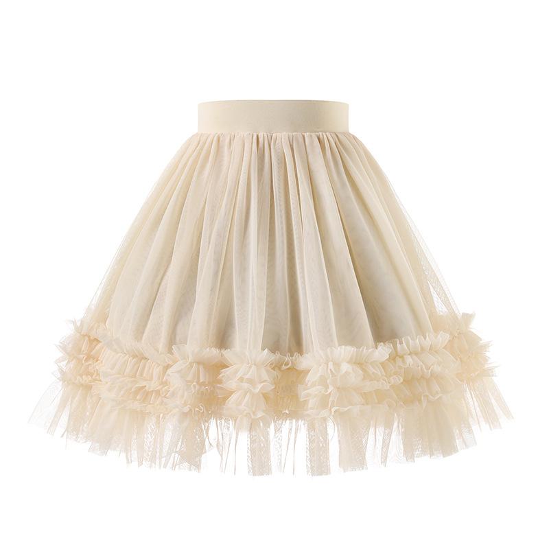 Summer Tutu Skirt Girls' Princess Skirt Mid Length Skirt Cake Puff Skirt