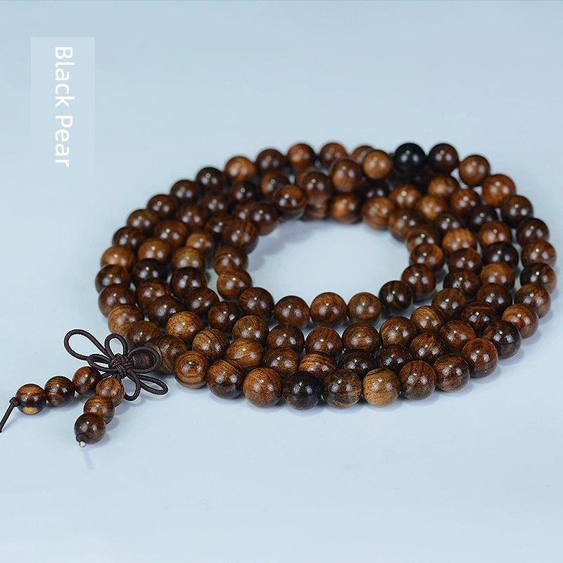 Black Rosewood Bracelet 108 PCs Ladies Bracelet Crafts Buddha Beads Rosary Rosewood Popular Jewelry Wooden Ornament