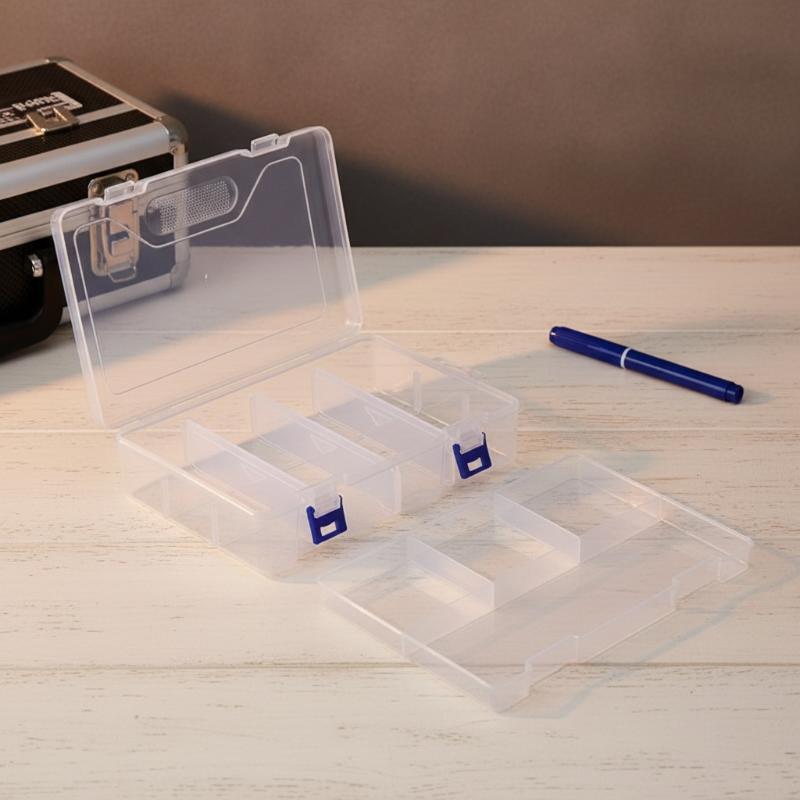 1Pcs Partitions Adjustable Handicraft Parts Classification Box Multi‑Lattice Transparent Storage Box Convenient To Use