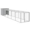 VidaXL Chicken Coop with Run Light Grey 110x609x110 Cm Galvanized Steel 3189095