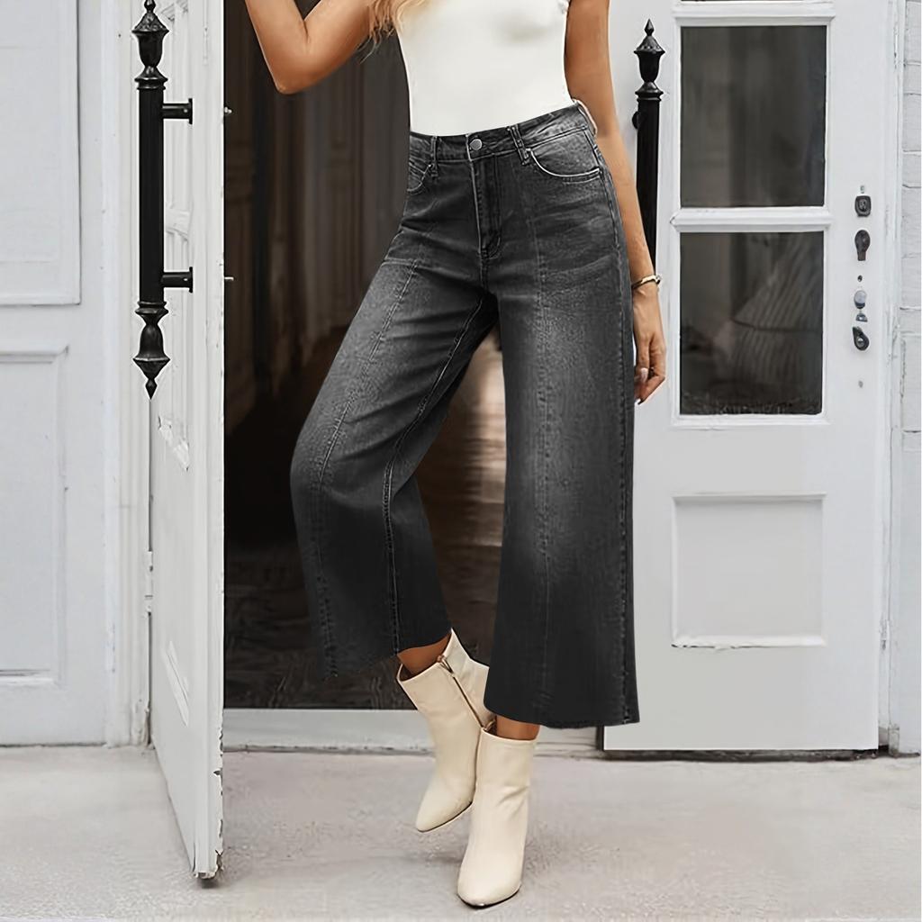 Women's Denim Classic Versatile High Waist Fashionable Trousers