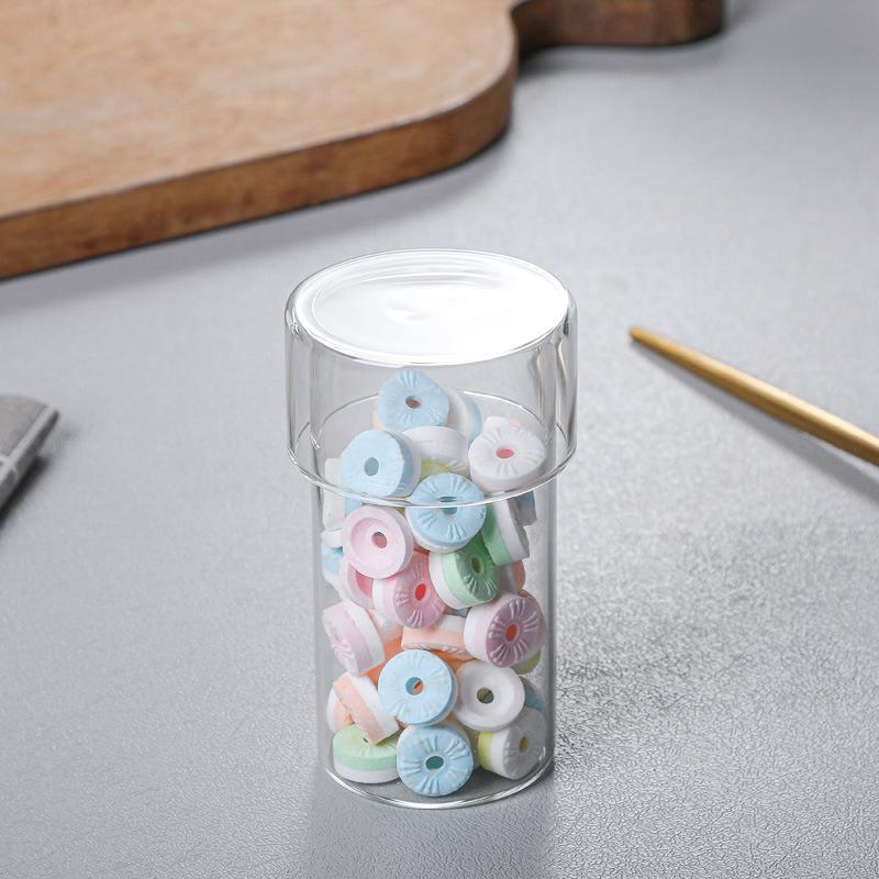 Прозрачный стеклянный накопительный бак Высокоборосиликатный чайный горшок Герметичная банка Стеклянный резервуар для хранения цветочного чая сушеных фруктов Кухонный накопительный бак