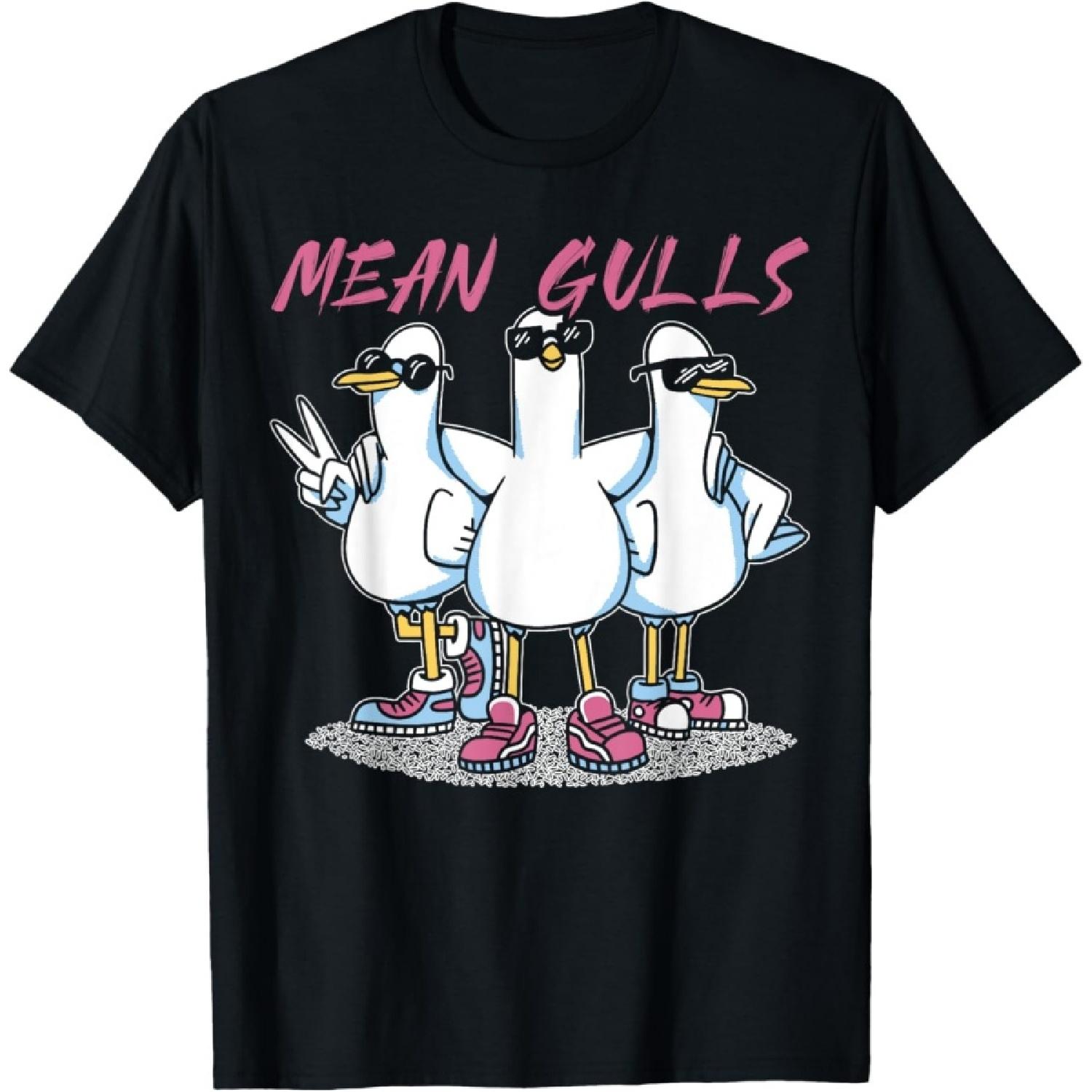 

Mean Gulls Bird Lover Seabird Seagull Whisperer T-Shirt XXXXXL чорний
