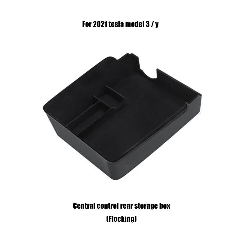 Car Central Armrest Storage Box For Tesla Model 3 / Y  2022 2023 Hidden Box Cup Holder Flocking Organizer Containersr