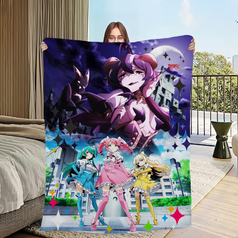 Anime Gushing über Magische Mädchen Decke Flanell warm Komfort weiche Plüschdecke für Sofa Wohnzimmer Büro Schlafzimmer Reise Geschenk