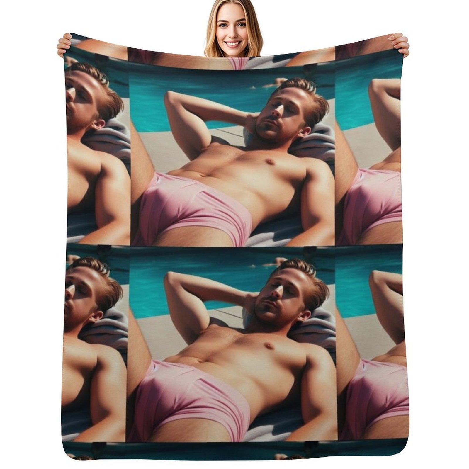 ryan gosling Throw Blanket Stain Resistant Cozy Warm Blanket 75x100cm