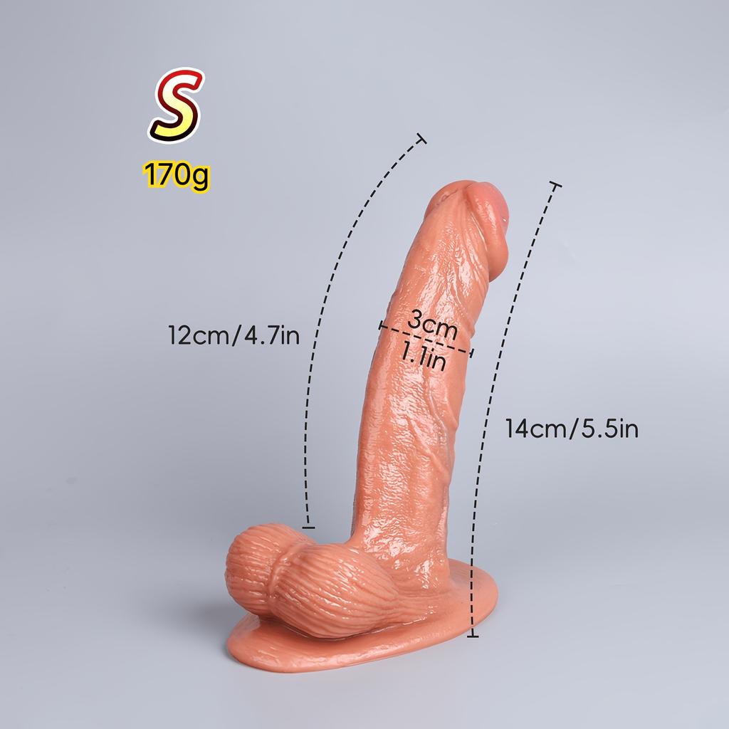Realistic Silicone Dildo Set, S/M/L Sizes Available, Soft Feel-Like Texture with Strong Suction Cup, Hands-Free Design, Beginner Friendly Adult Toy