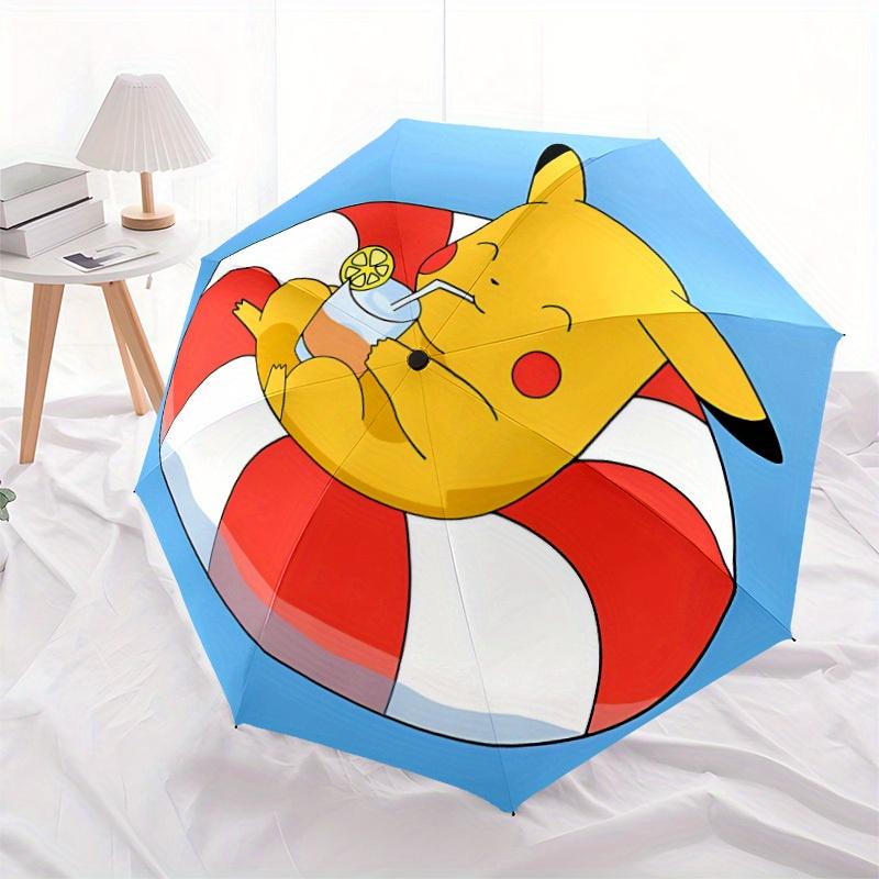 Pikachu Automatic Folding Umbrella, 8 Ribs for All-Season Use, Portable for Travel & Outdoor Activities A0819066