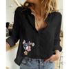 Spring and Autumn Ya Ma Xun, Women's Casual Loose Long Sleeve Linen Shirt Large Size Women's Clothing