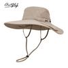 Outdoor fishing caps men and women camping sun protection face protection anti-breathable bucket hat can hang earphones big eaves sun hat summer