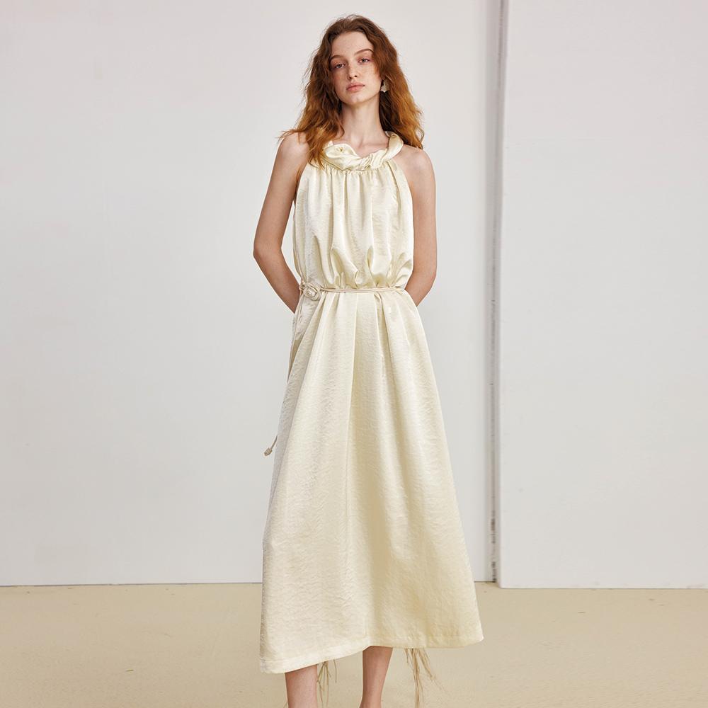 Waiwaiaiem Yy_French Sleeveless Halterneck Dress