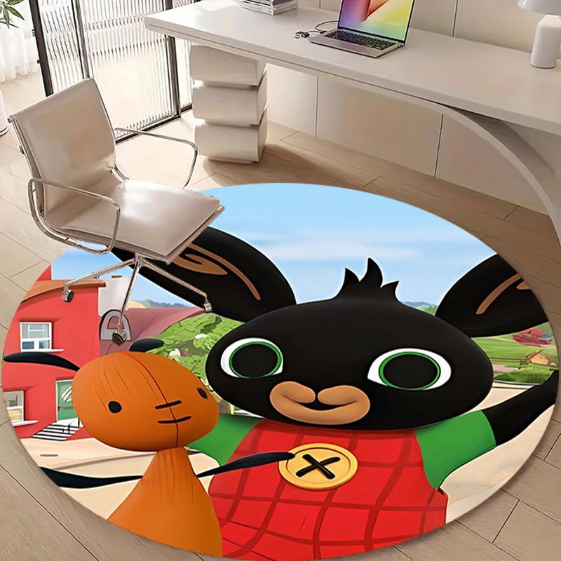 1pc Bing Bunny3 Design Printed Area Round Carpet for Bedroom Living Room Home Decor Rugs Mat Non Slip Mat Rug for Bedside