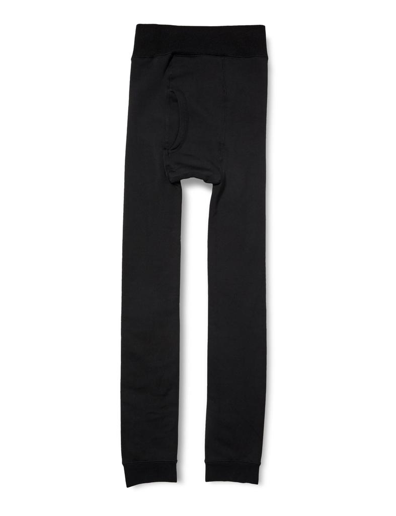Gunze HOT MAGIC Warm Instant Warmth with a Fleece Lining and Open Black Leggings, Blanket-Like Feel, Front, HGU053, Men's,