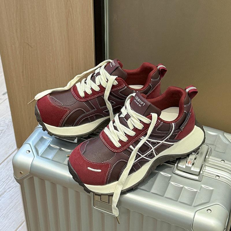 Fashion Women's Casual Shoes Autumn New Outdoor Non Slip Platform Sneakers Height Increase Comfortable Lace Up Vulcanized Shoes