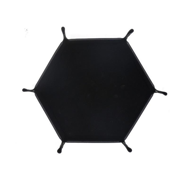 

Шестигранный бархатный лоток для кубиков: Портативное, складное хранилище из ПУ для настольных игр