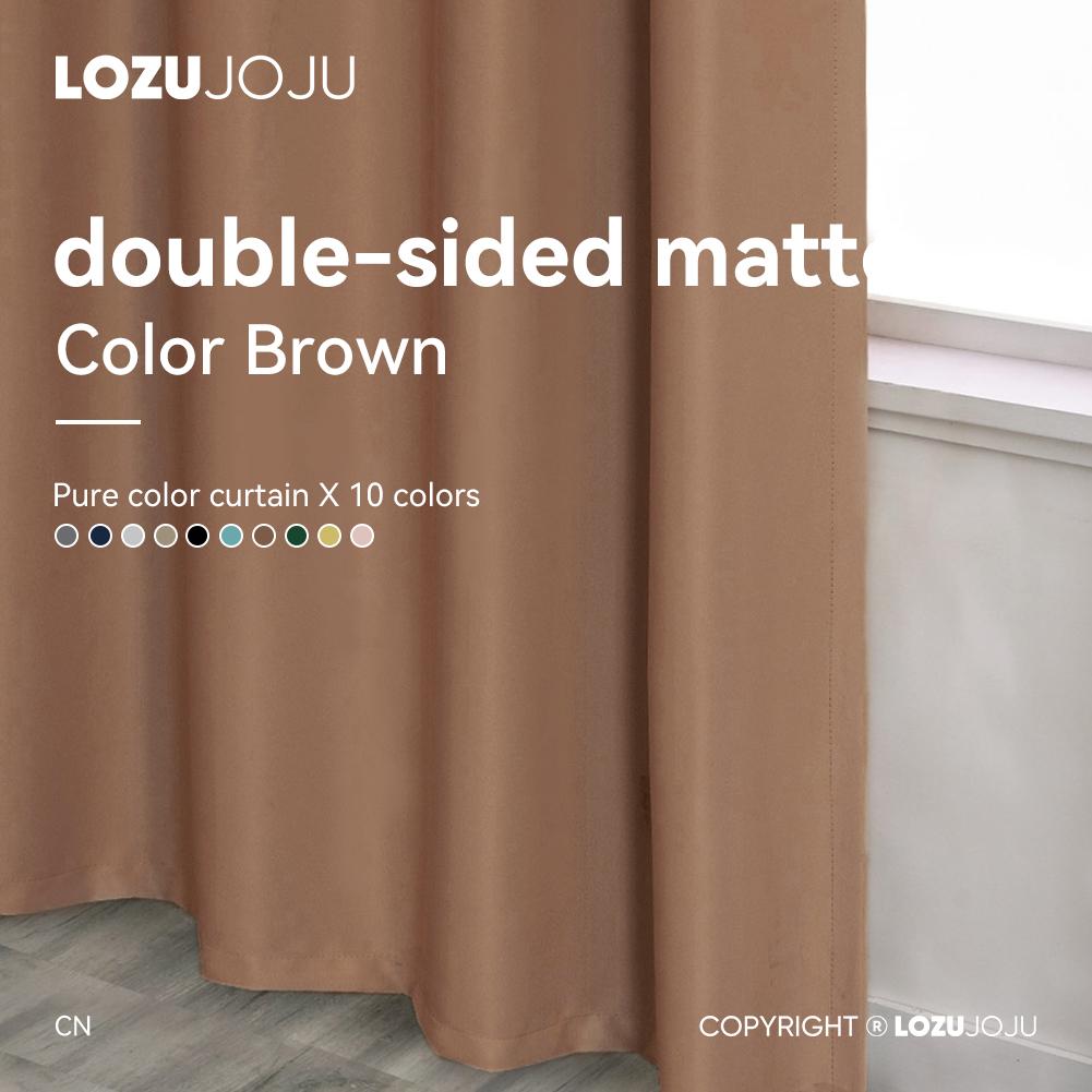 1 Stück LOZUJOJU 70–80 % Verdunkelung, einfarbige Verdunkelungsvorhänge mit gerüschtem Rand für Wohnzimmer, Schlafzimmer, Heimdekoration