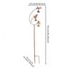 Bees Garden Stake with Bells Wrought-Iron Metal Lawn Decor Rustic for Homeowners