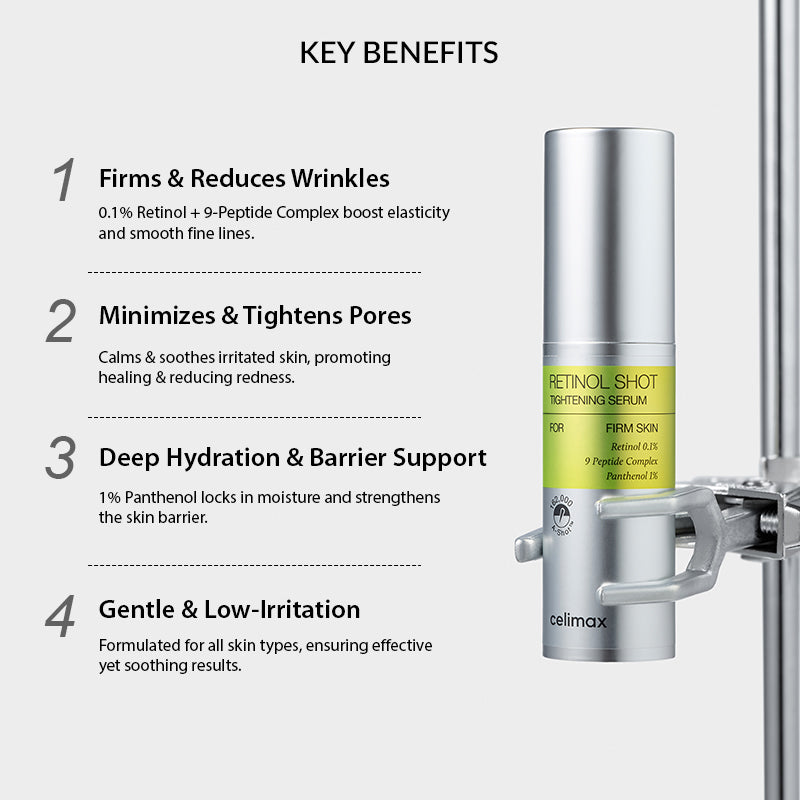 CELIMAX Retinol Shot Tightening Serum 30ml +RANDOM GIFT