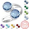 925 Sterling Silber Ring Damen Edelstein Handgemachter Schmuck Hochzeitsgeschenk Amethyst Saphir Topas Citrin Smaragd Granat Iolith Peridot Rubin Geburtsstein