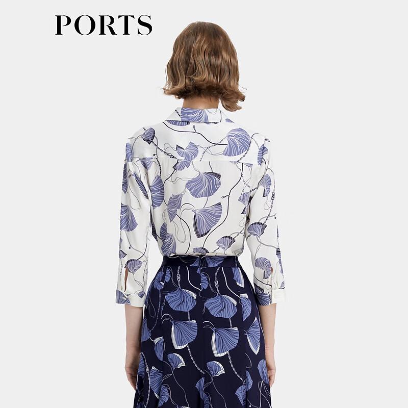 PORTS Women's Elegant Printed Silk Blend Shirt