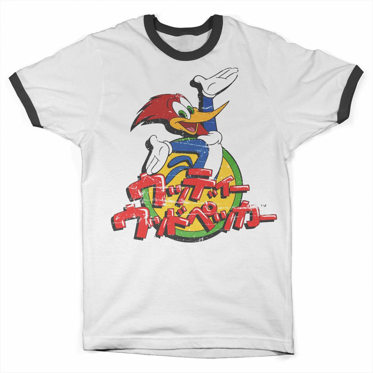 Officially Licensed Woody Woodpecker Washed Japanese Logo Wrestler T S-XXL- L