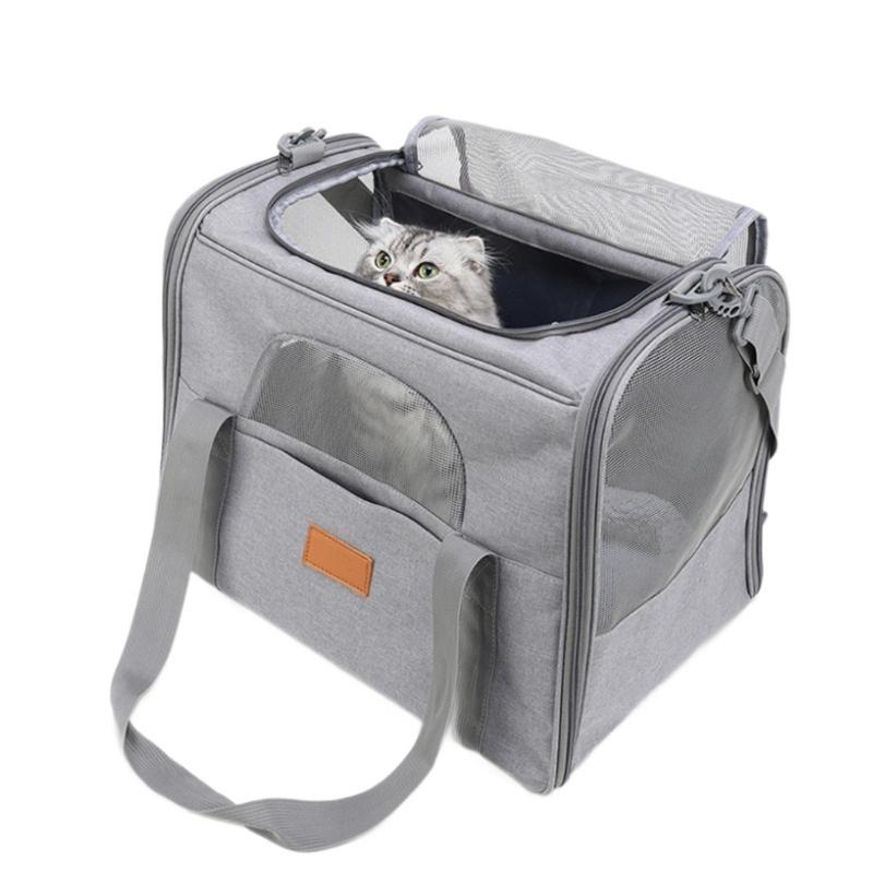 Small Pet Carriers Bag with Ventilated Mesh Window Side Storage Pocket for Commuting and Short Trip Easy to Carry
