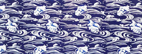 Todaya Shoten Niwa-zome Tenugui (hand towel) - Rough Waves 772